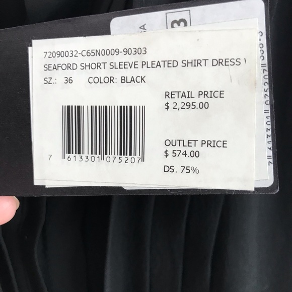 Belstaff black silk pleated Seaford dress - Picture 5 of 8